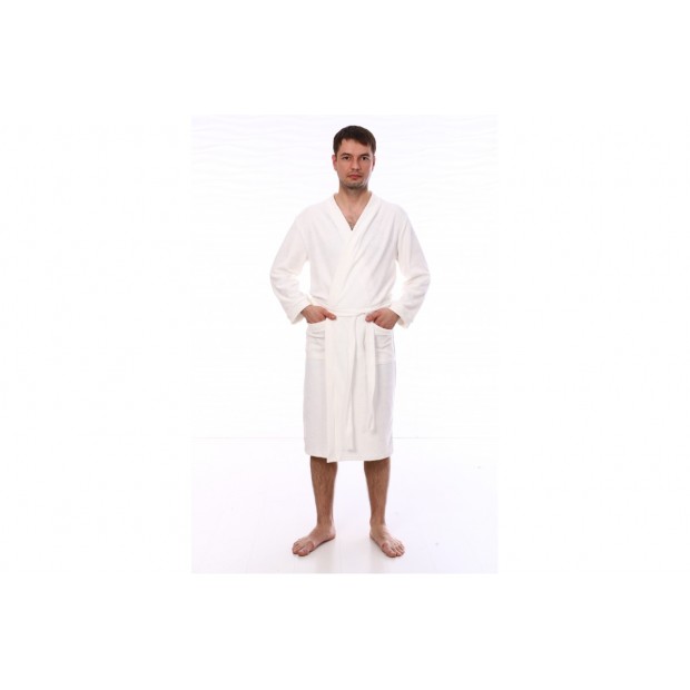 Халат белый махровый мужской "А-36"
