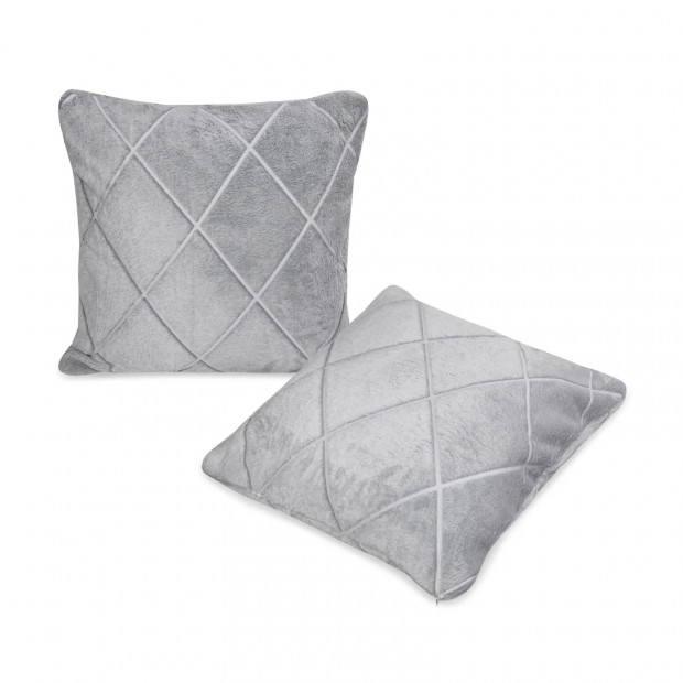 Клетка (пепел) наволочка декор. велсофт
