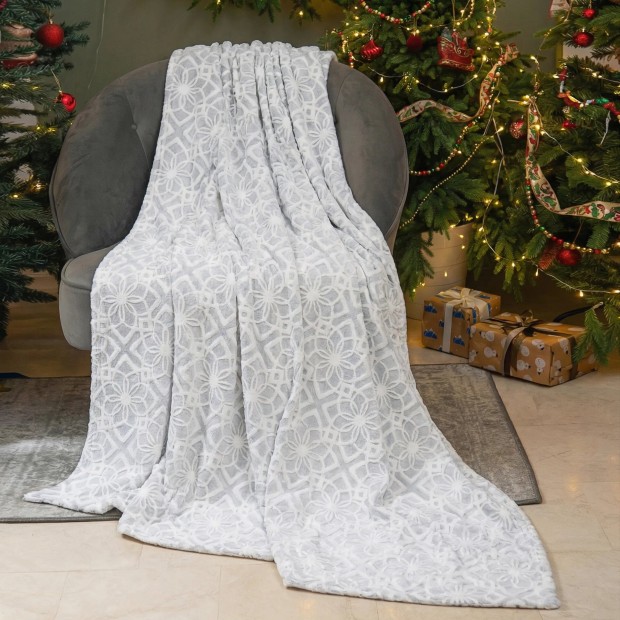 Лотос(серебро) плед велсофт