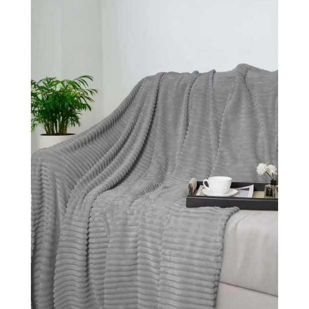 Вертикаль(серый) плед велсофт (тубус)