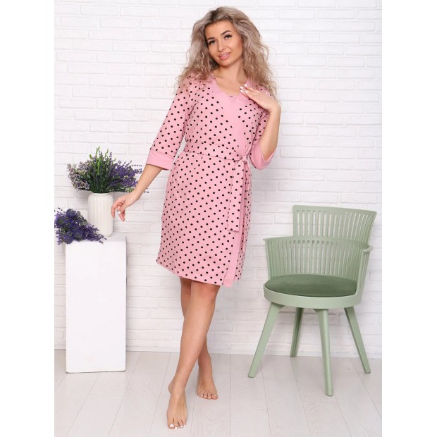 Аделина(пудра) пеньюар+сорочка