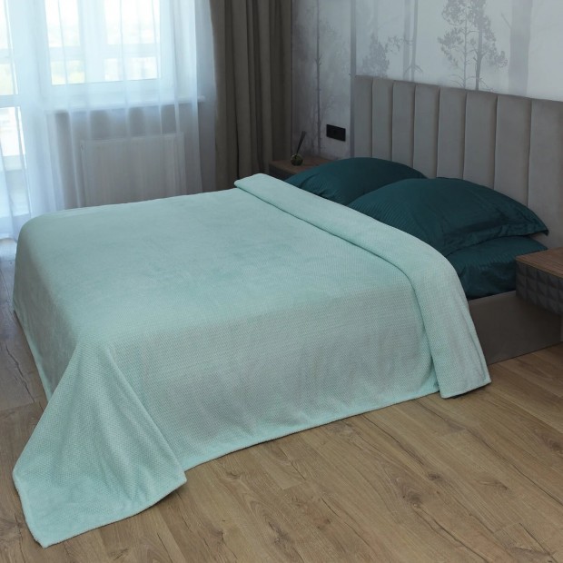 Волна (мята) плед велсофт