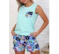 Азбука(ментол) майка+шорты - small