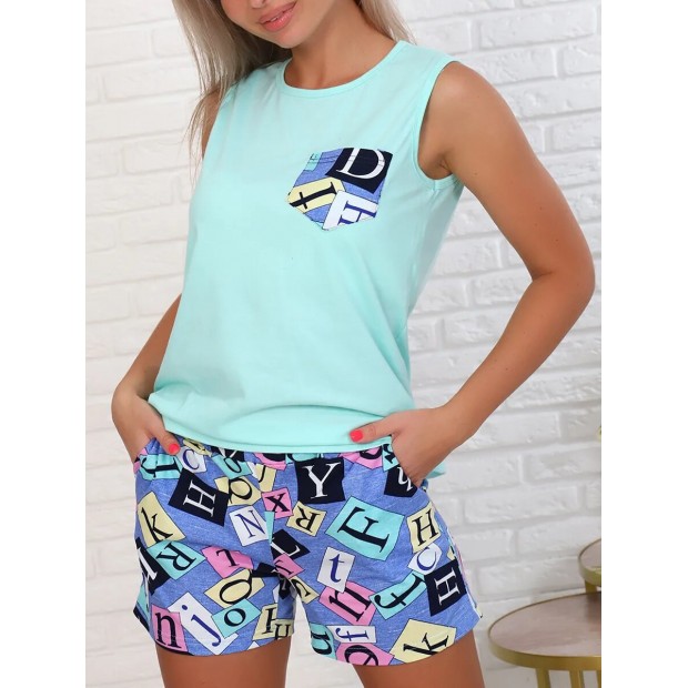 Азбука(ментол) майка+шорты