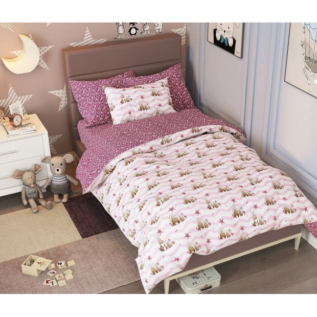 Зайчики (роз) КПБ поплин подростковый