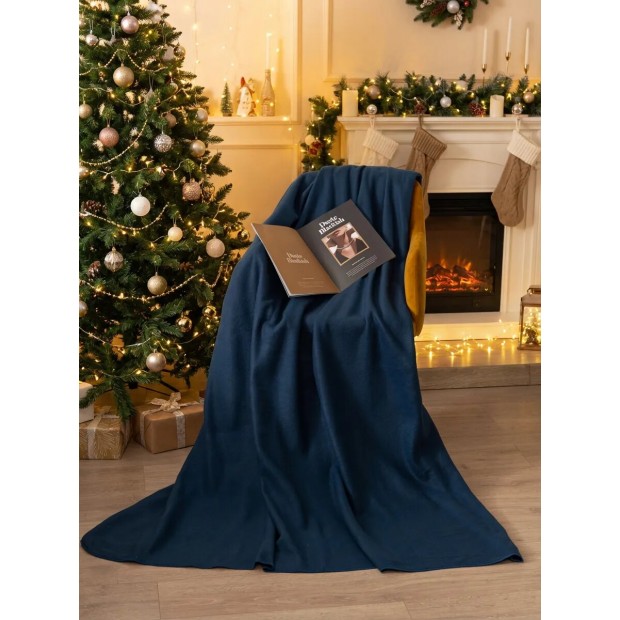 Темный деним Плед флис