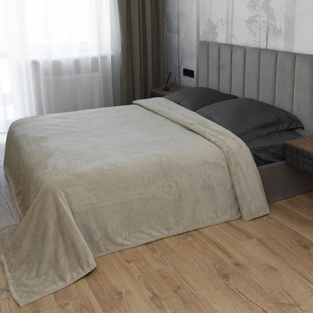 Волна (беж) плед велсофт