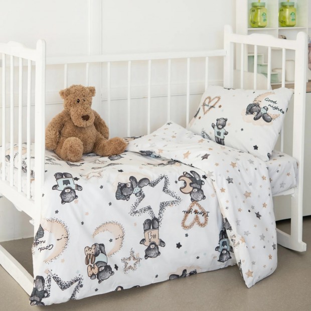 Мишки(беж) КПБ поплин детский