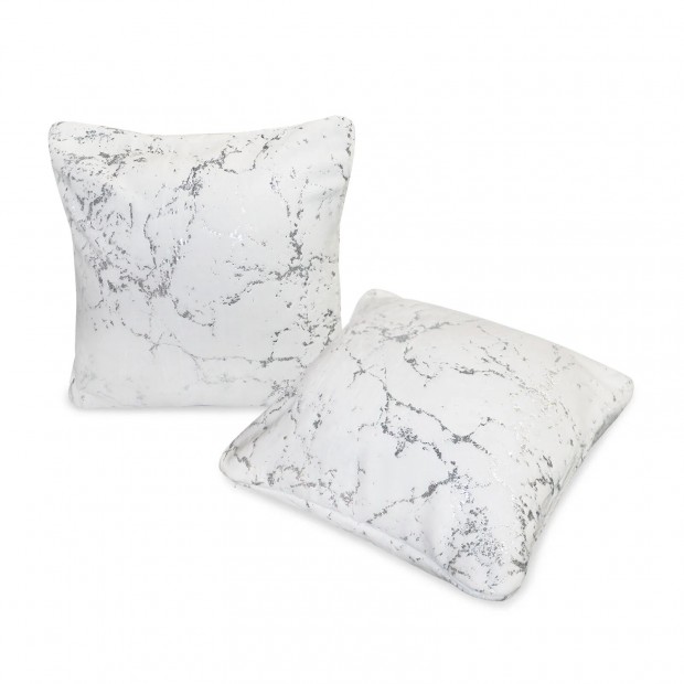 Мрамор(бел) наволочка декор. велсофт