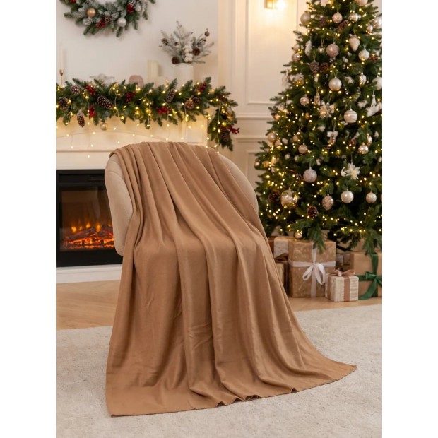 Моккачино(однотон) плед флис