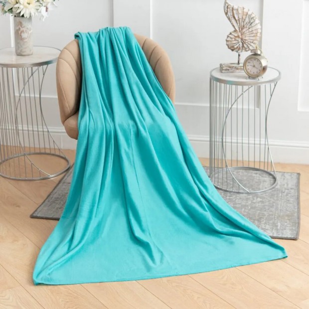 Лазурь(однотон) плед флис