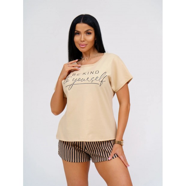 Полоса Ш(бежевый) пижама