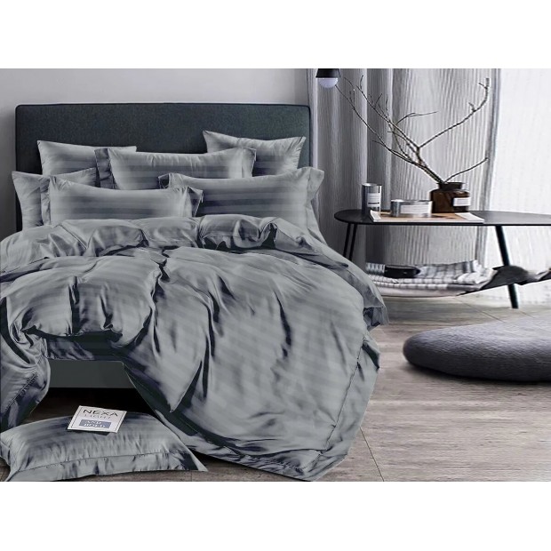 Серебристо-серый КПБ полисатин-страйп