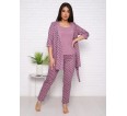 Нежность(лиловый) пеньюар+топ+брюки - small1