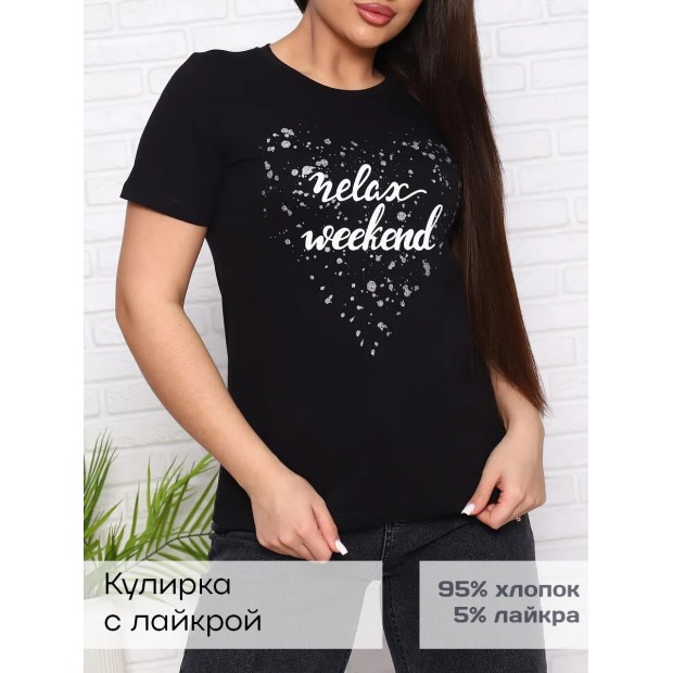 Релакс(чёрный) футболка женская