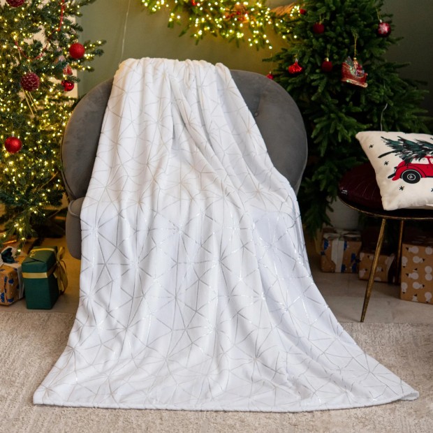 Витражи (белый) плед велсофт