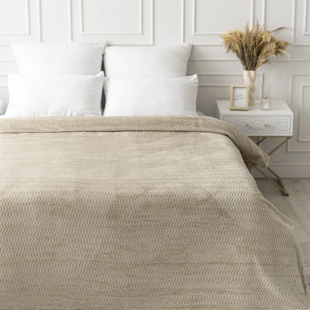 Океан(беж) Плед велсофт