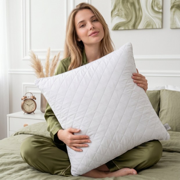 Подушка 70*70 микрофибра у/степ полиэфир(бел.), тубус