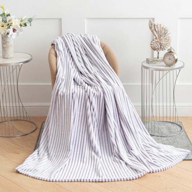 Вертикаль (сирень) плед велсофт