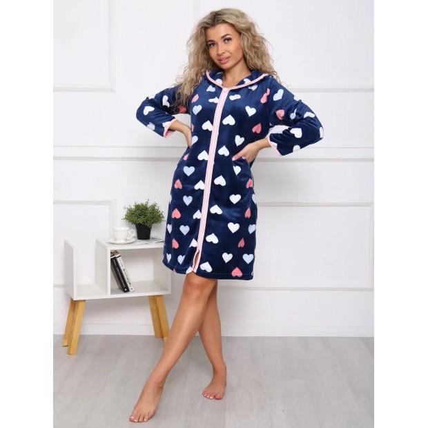 Сердечки(персик) халат