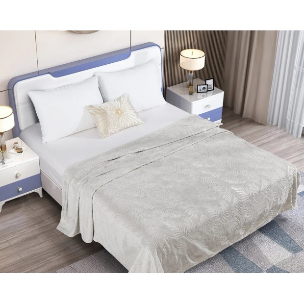 Перо лунный луч(серебро) плед велсофт (тубус)