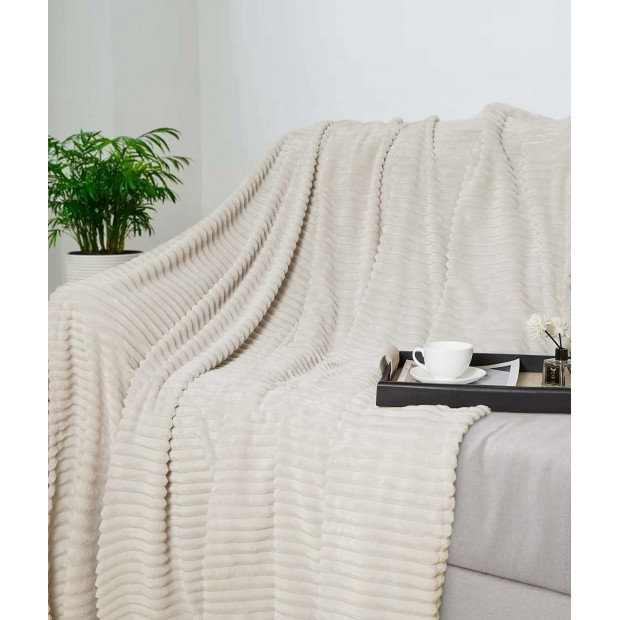 Вертикаль(сливочно-молочный) плед велсофт (тубус)