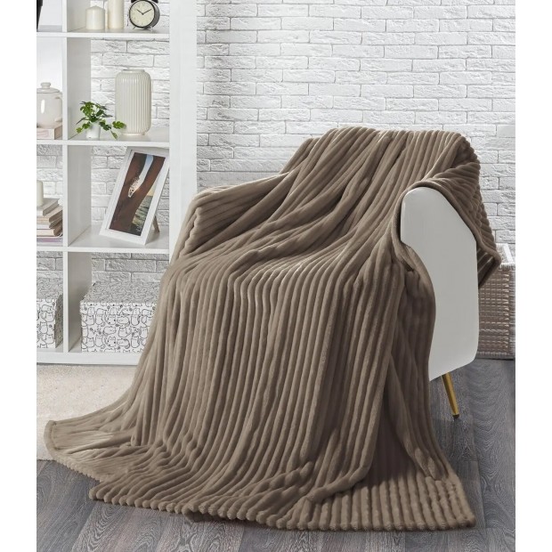 Вертикаль(какао) плед велсофт (тубус)