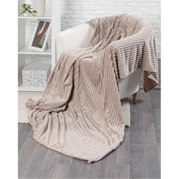 Вертикаль(беж) плед велсофт (тубус)