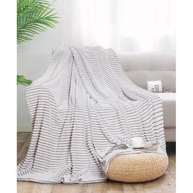 Вертикаль(серая чайка) плед велсофт (тубус)