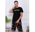 Молния-2 (чёрный) комплект (футболка+шорты) - small2