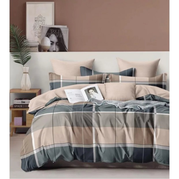 Персей КПБ сатин с простыней на резинке