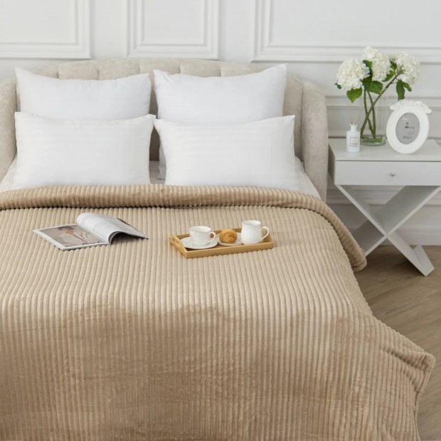 Вертикаль (амаретто) плед велсофт