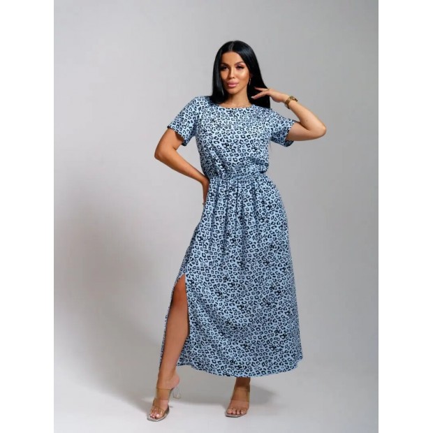 Ассоль(леопард голубой) платье