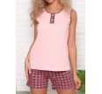 Коралл(розовый) майка+шорты - small