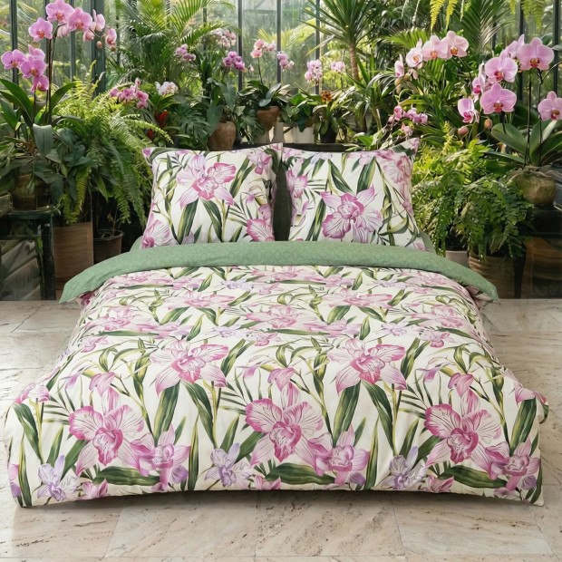 Пурпурная орхидея КПБ поплин