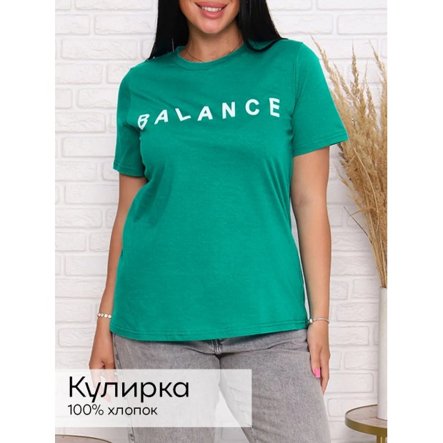 Баланс (зелёный) футболка женская