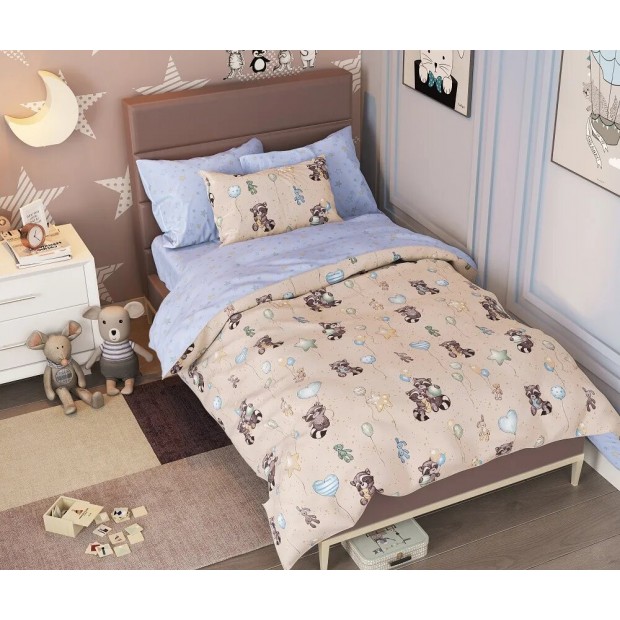 Еноты (беж) КПБ поплин 1.5СП подростковый