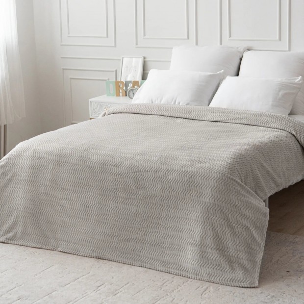 Океан(дымчато-серый) плед велсофт