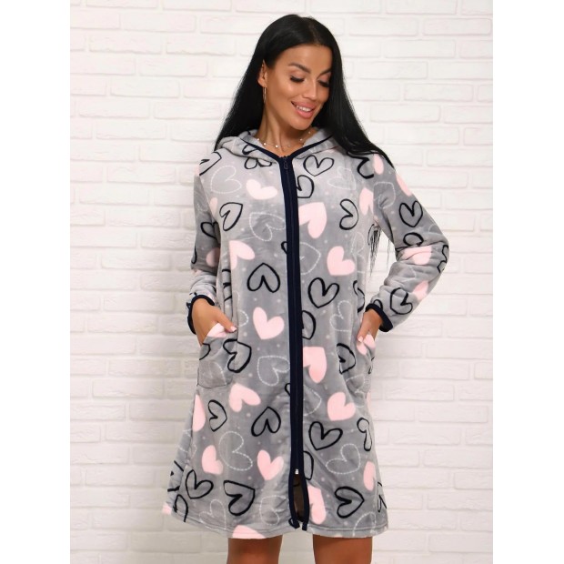 Сердечки(графит) халат