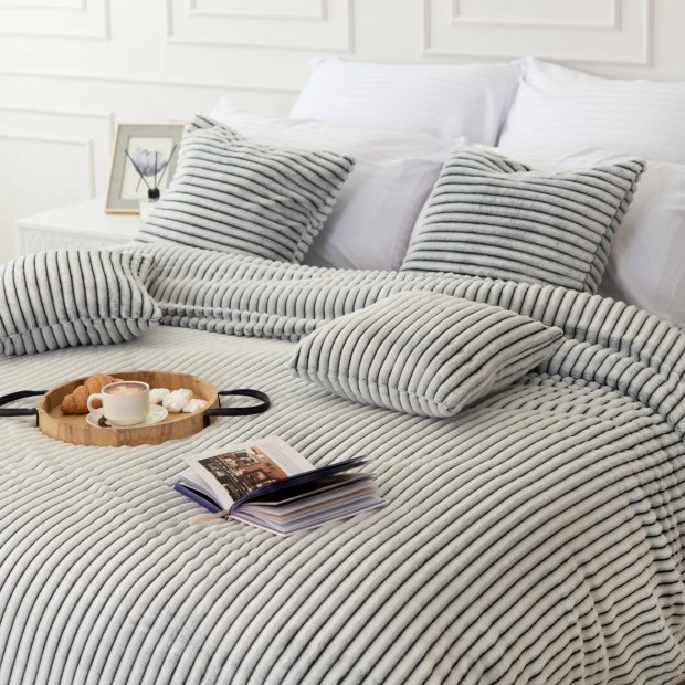 Вертикаль (графит) плед велсофт