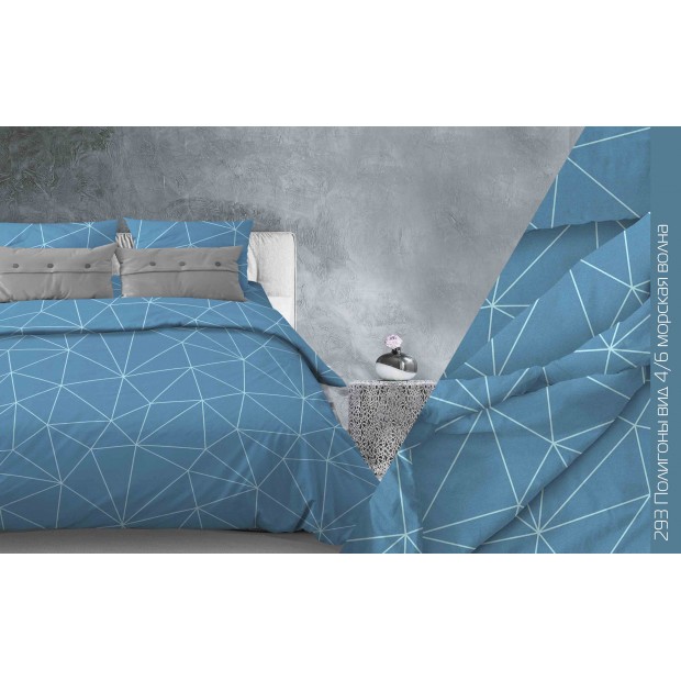 Постельное белье бязь "Полигоны" (морская волна) LP
