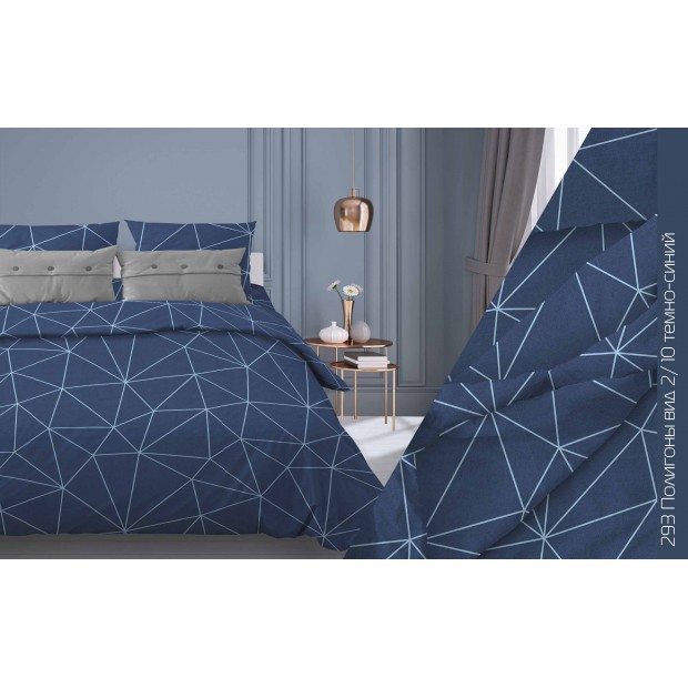 Постельное белье бязь "Полигоны" (темно-синий) LP