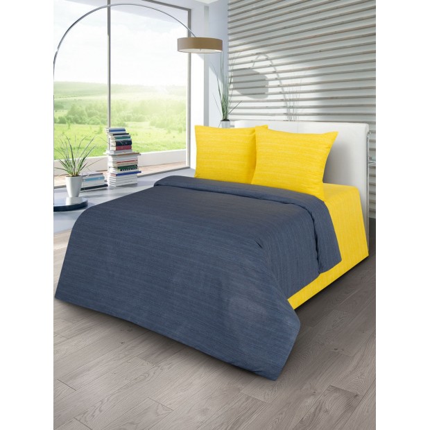 Постельное белье перкаль "Солнечный Дождь" (компаньон/ весь желтый)