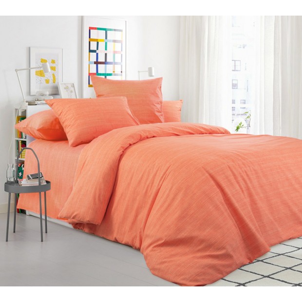 Постельное белье перкаль "Сочный апельсин" (полностью оранжевый)