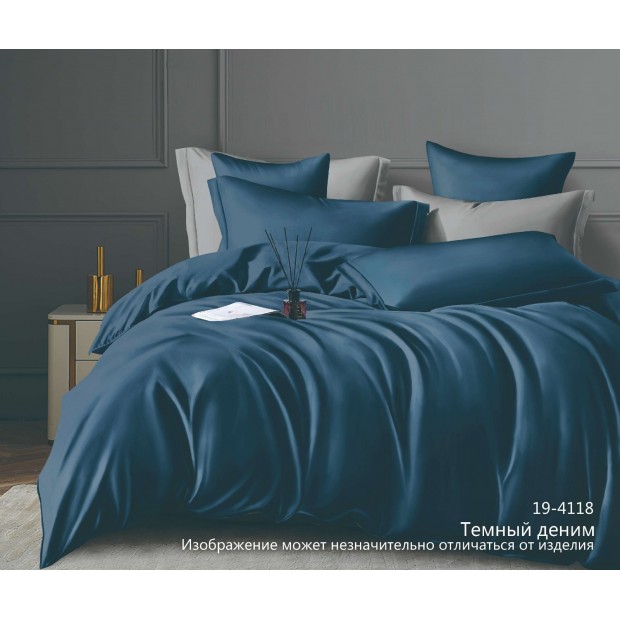 Постельное белье сатин "Темный деним"