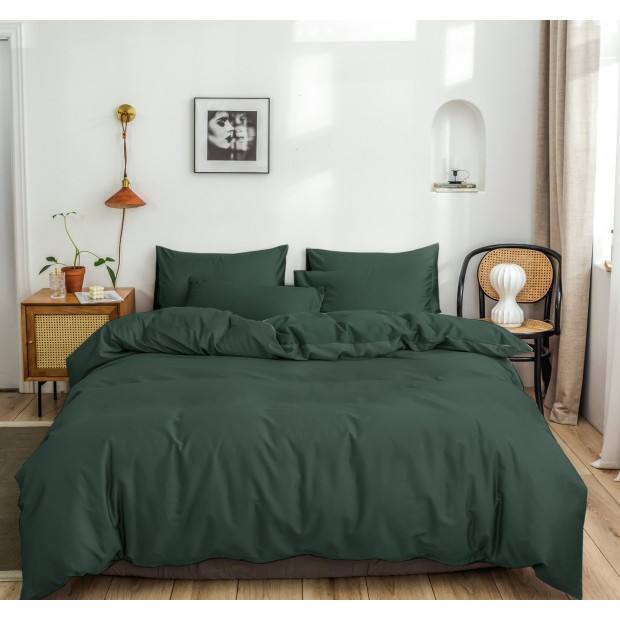 Постельное белье сатин "Темно - зеленый"