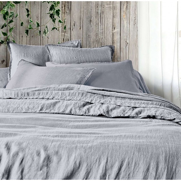 Постельное белье вареный хлопок - Серый меланж