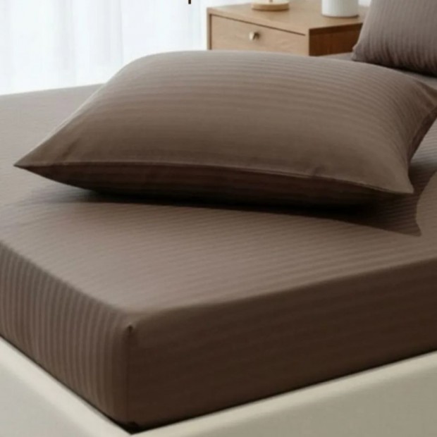 Простыня Микрофибра Страйп - Мокко 1х1