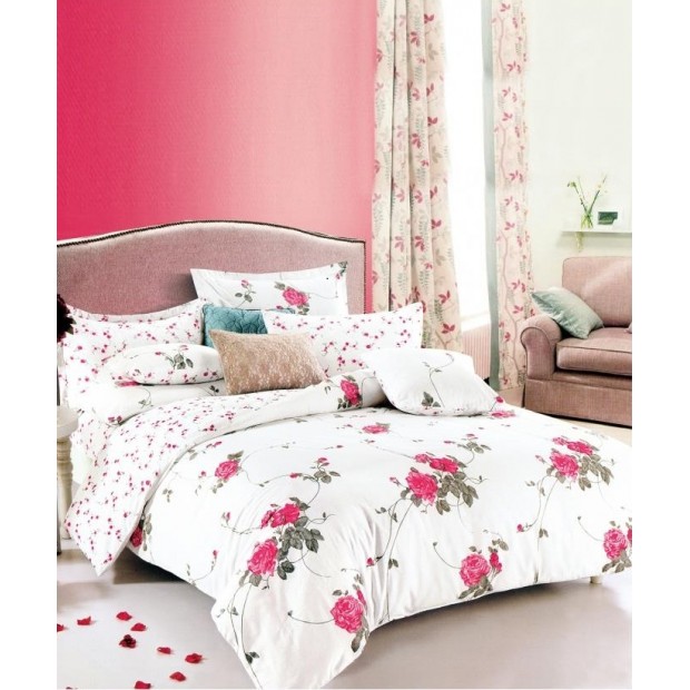 Постельное белье сатин элит на молнии - Розовый микс