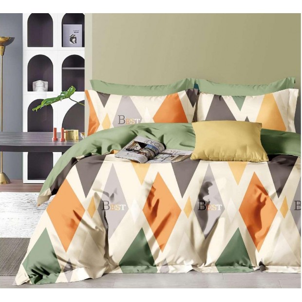 Постельное белье сатин элит на молнии - Ромбы